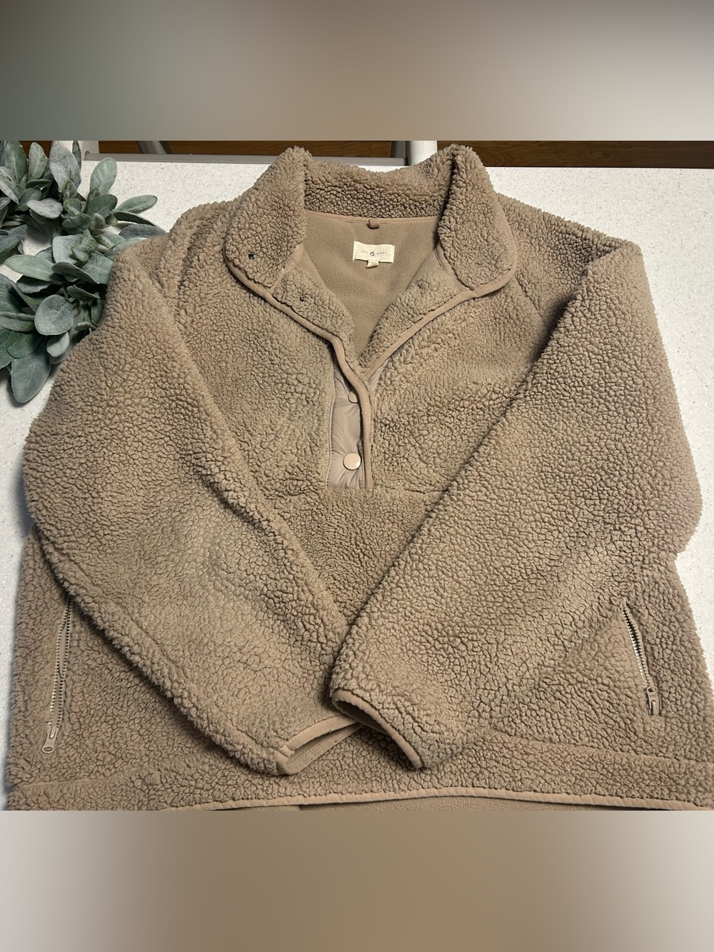 Lou & Grey Cozy Tan Pullover Sweater